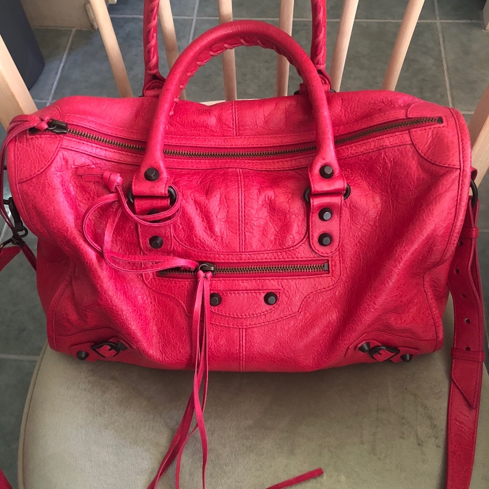 AUTH BALENCIAGA CLASSIC MAXI TWIGGY ROSE THULIAN